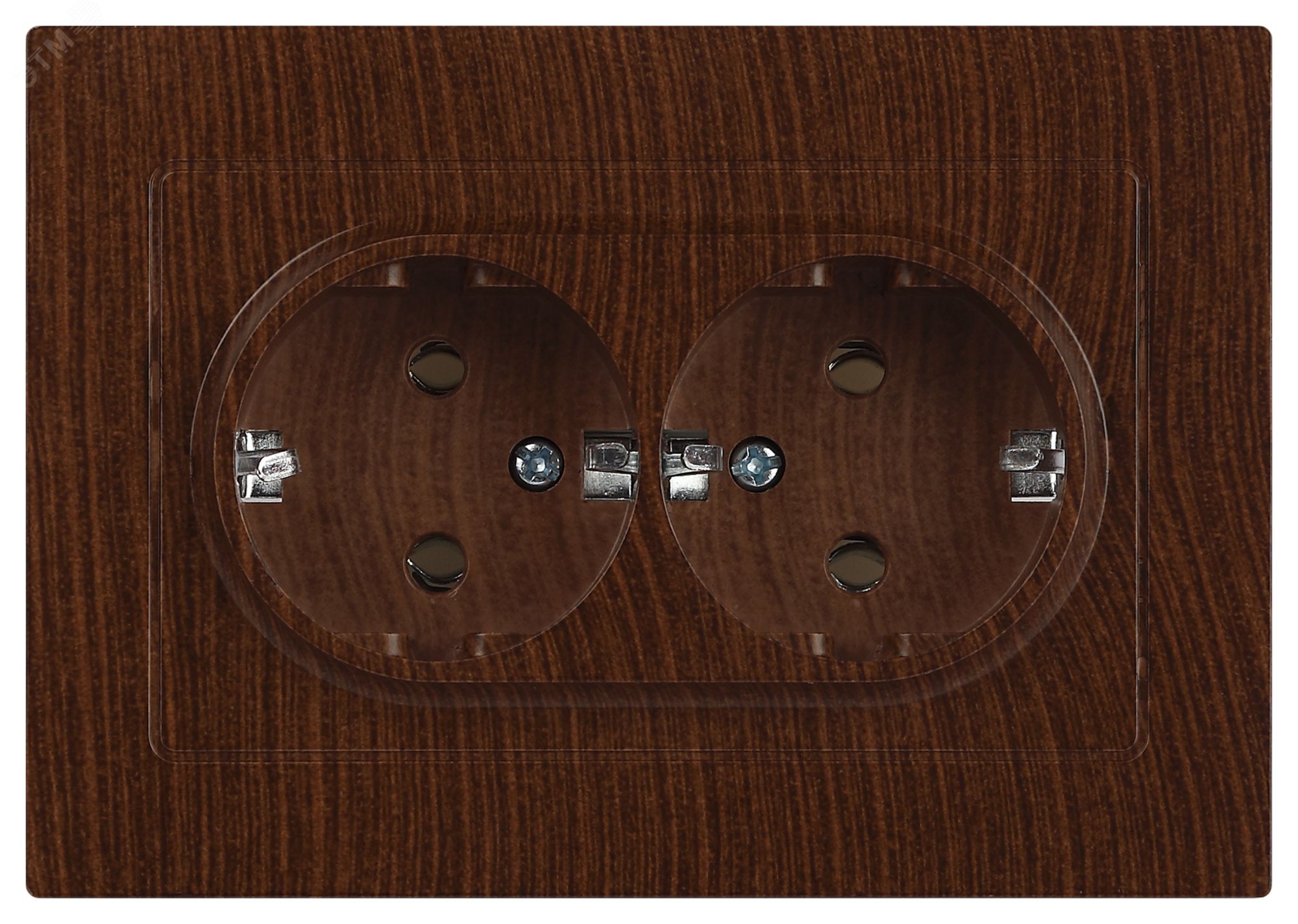 Изображение товара Розетка однофазная двойная скрытого монтажа Intro Accent венге 16А IP20