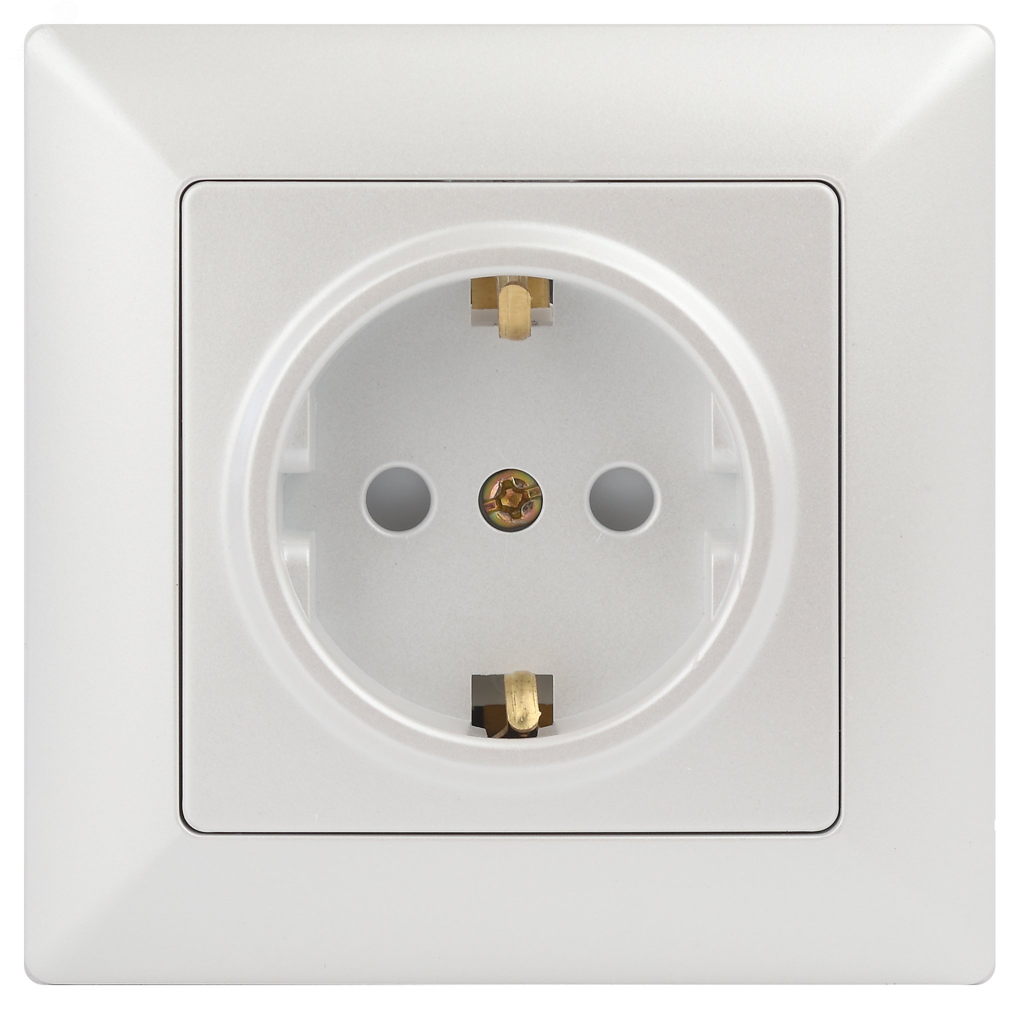 Изображение товара Розетка однофазная скрытого монтажа, в рамку с заземлением со шторками перламутр 16А 250В IP20 4-206-06 Intro Solo (шт)