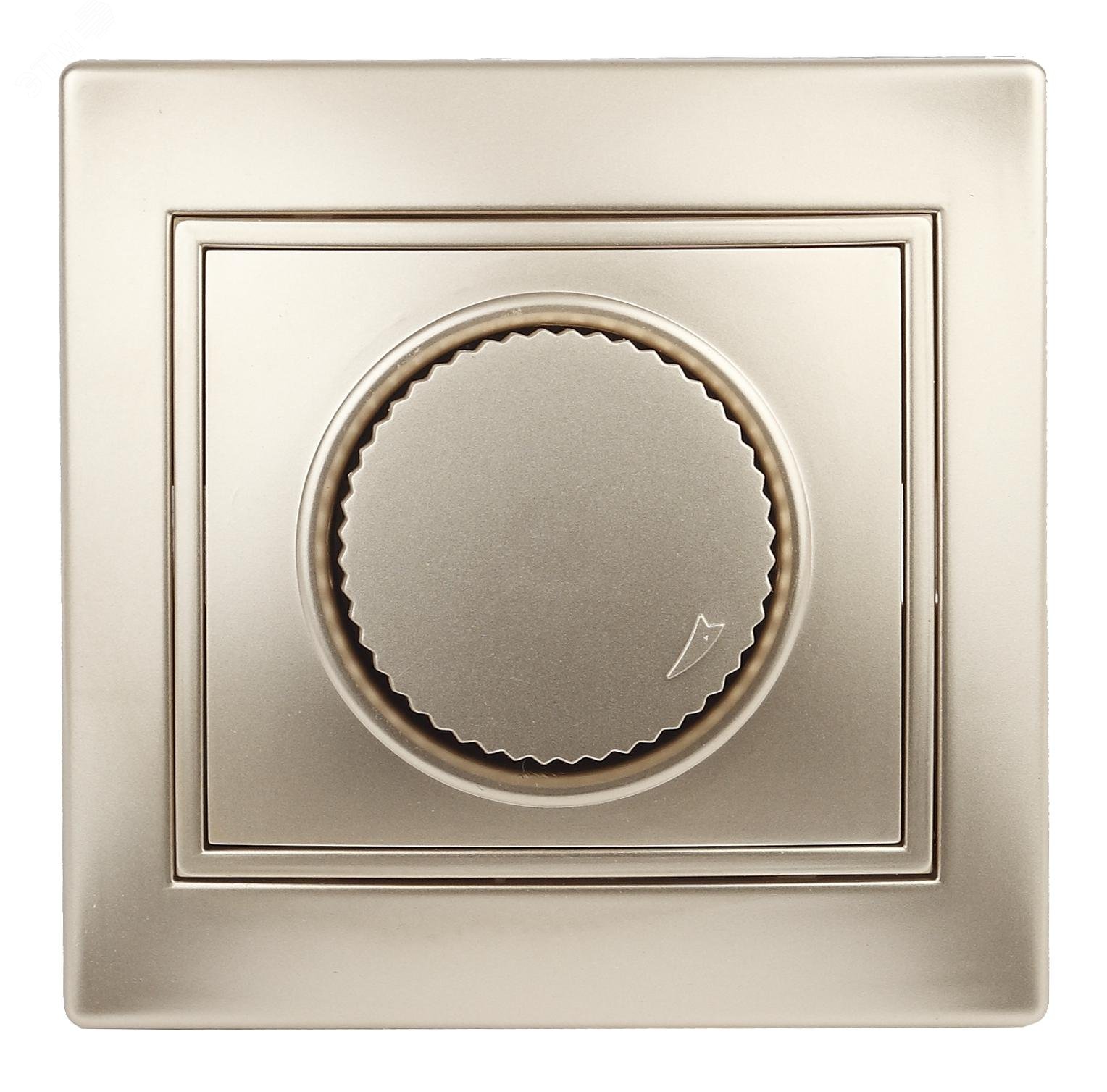 Изображение товара Светорегулятор поворотный Intro Plano 600Вт 230В IP20 шампань