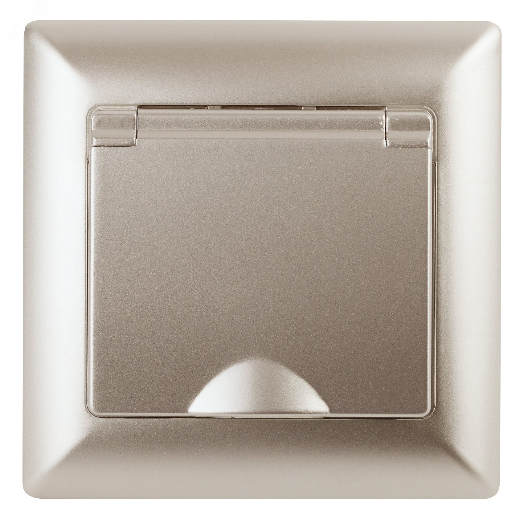 Изображение товара Розетка однофазная скрытого монтажа, в рамку с заземлением без шторок шампань с крышкой 16А 250В IP20 4-203-04 Intro Solo (шт)