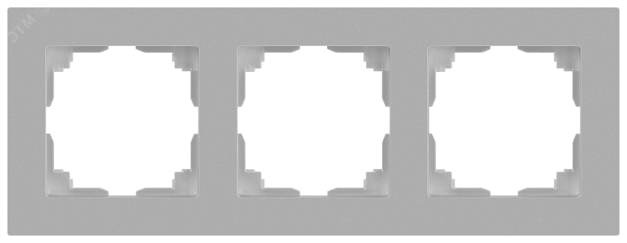 Изображение товара Рамка для розеток и выключателей 3 поста Intro Accent алюминий пластиковая