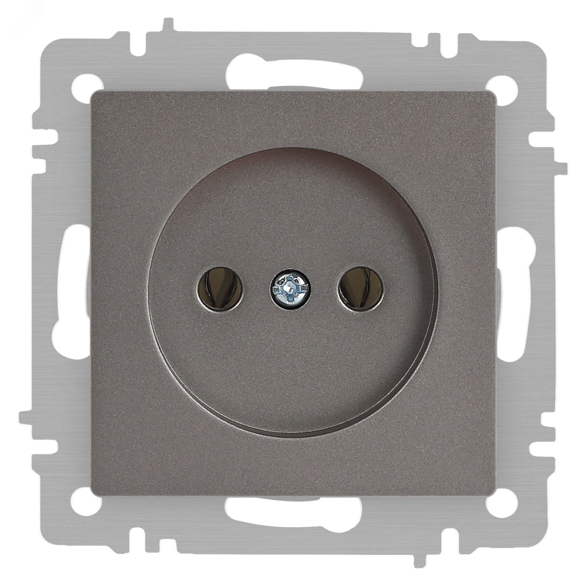 Изображение товара Розетка однофазная скрытого монтажа, в рамку без шторок титан 16А 250В IP20 винтовые зажимы 6-201-09 Intro Accent (шт)