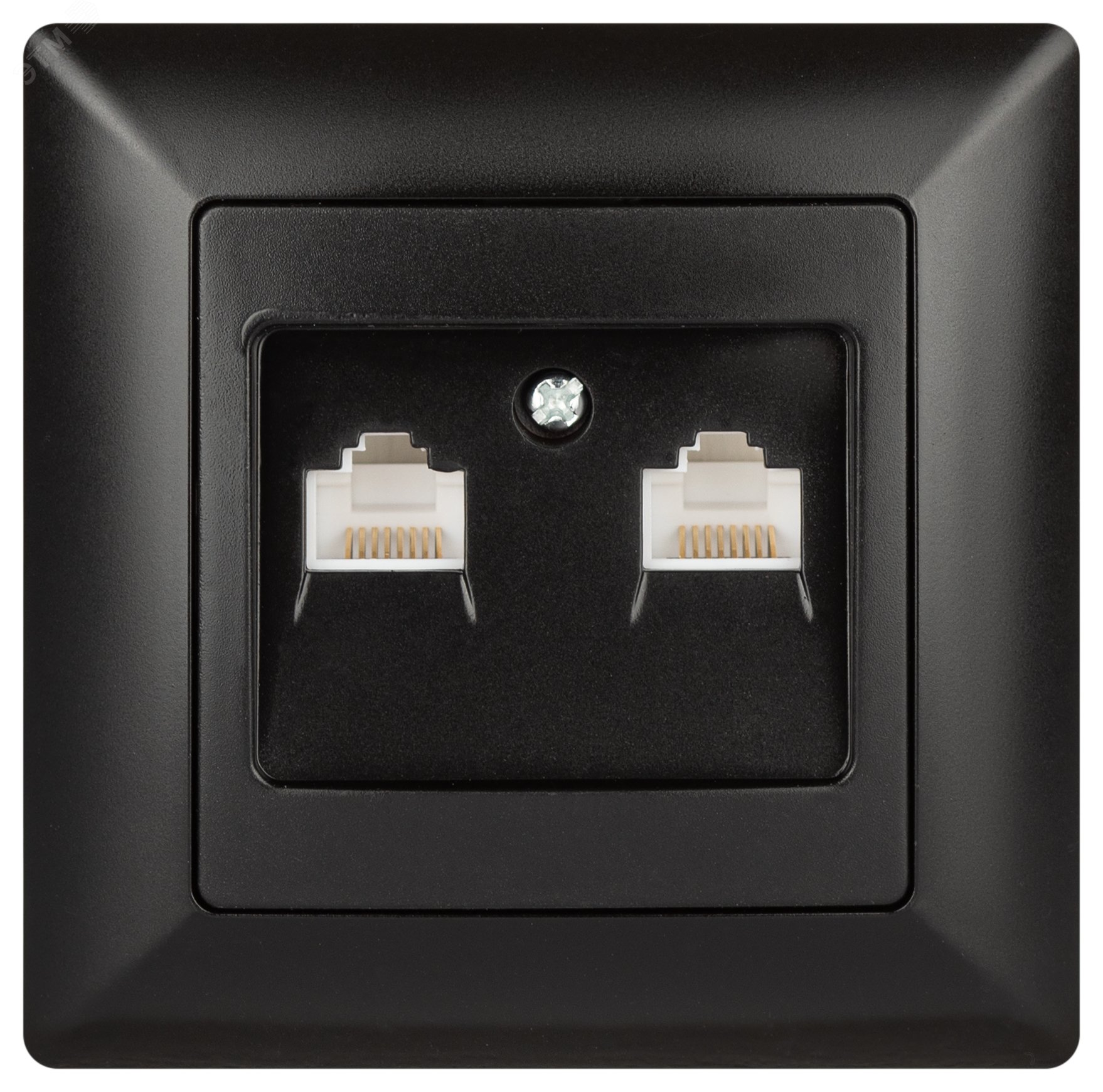 Изображение товара Розетка информационная 2xRJ45 серия Solo Intro антрацит монтаж скрытый
