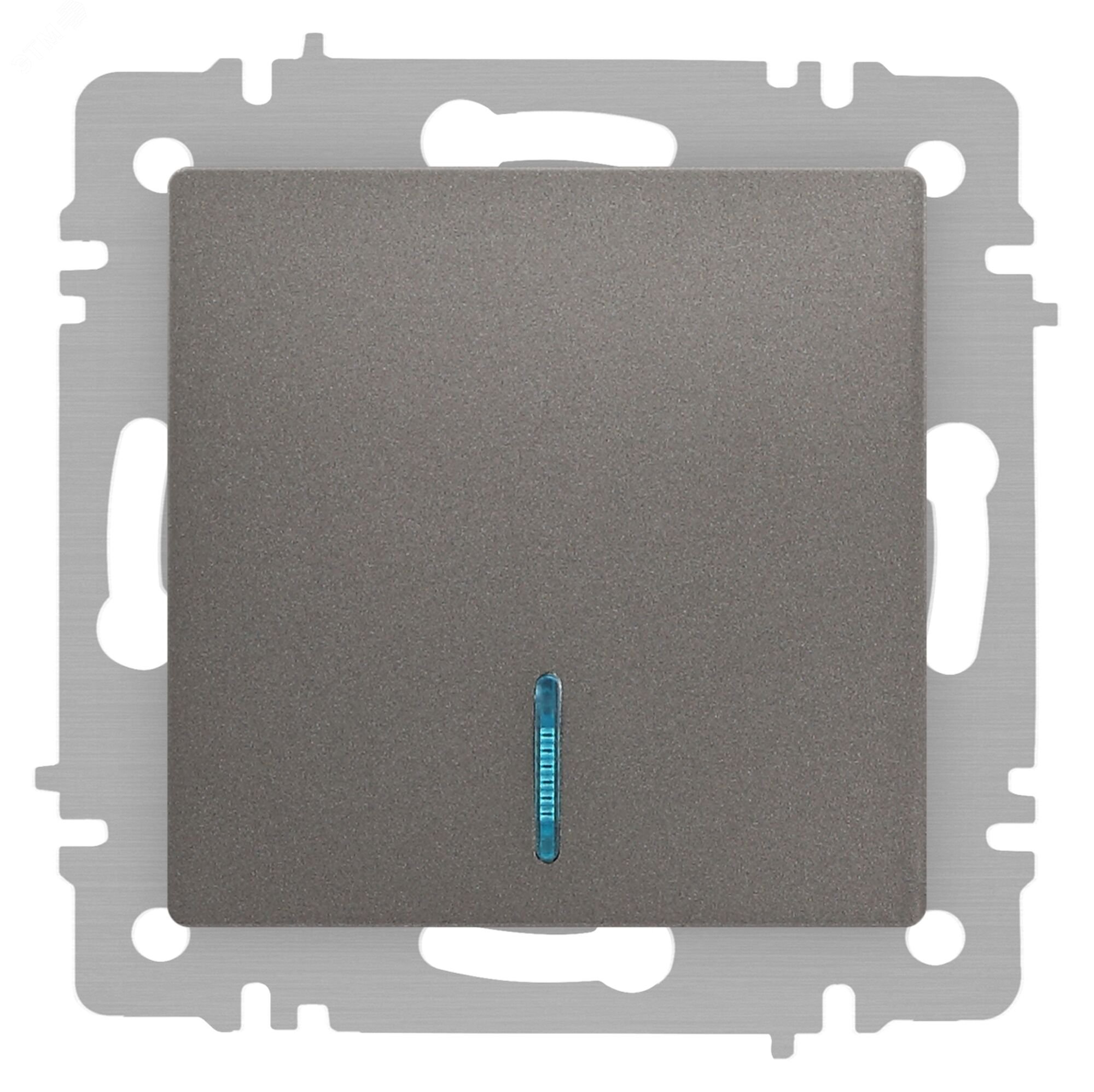 Изображение товара Выключатель одноклавишный с подсветкой Intro Accent 10А 250В скрытая установка титан