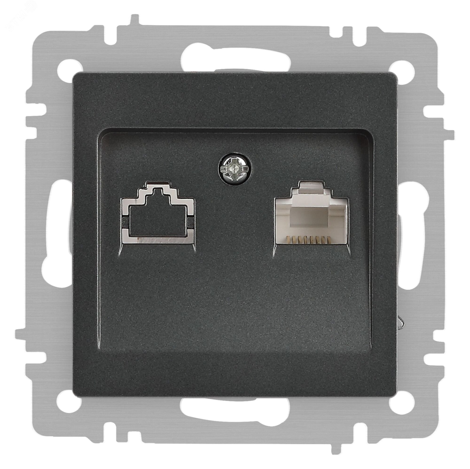 Изображение товара Розетка информационная RJ45 IP20 серия Intro Accent графит 6-303-07