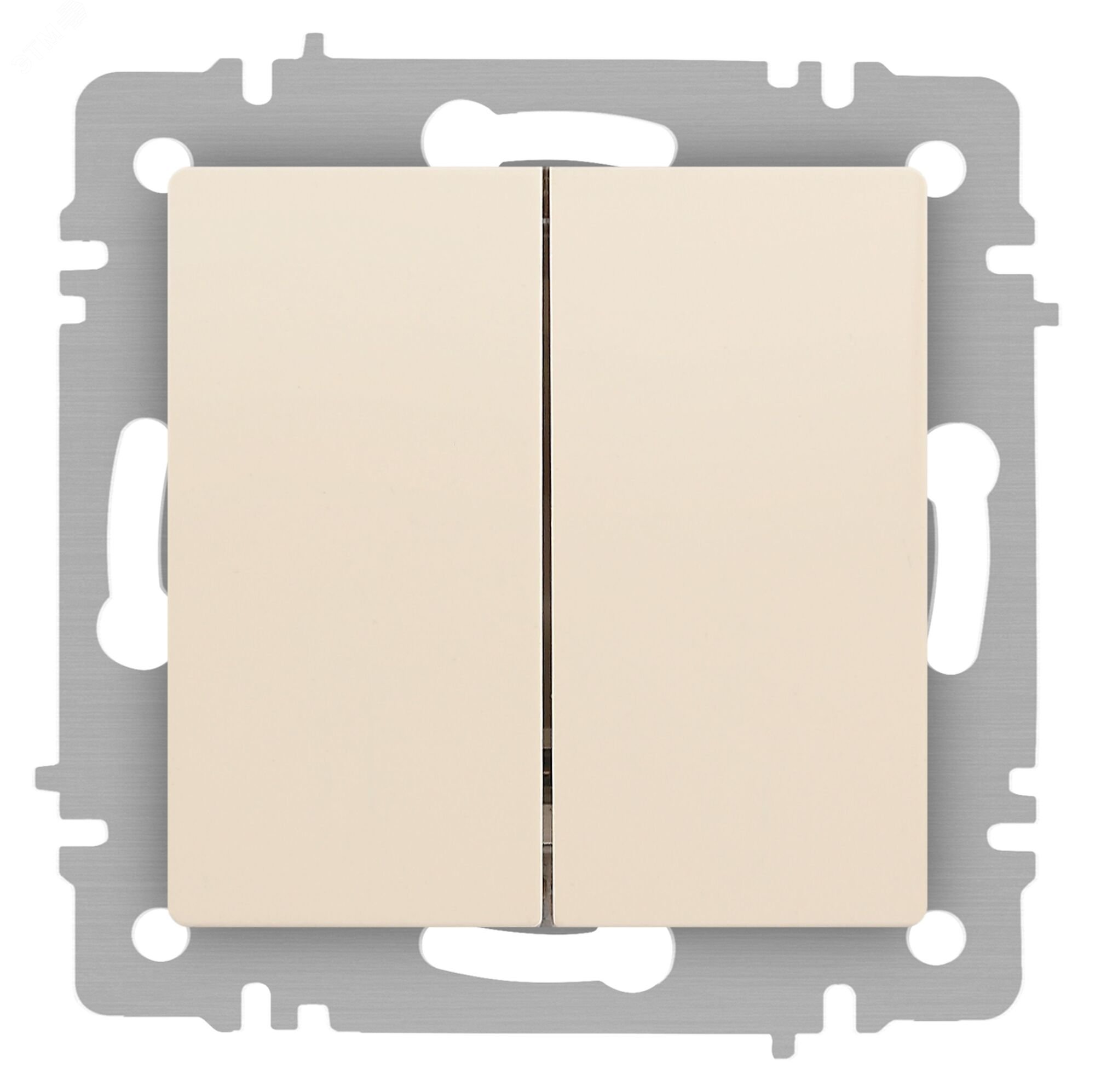 Изображение товара Двухклавишный скрытый выключатель Intro Accent 10А 250В слоновая кость