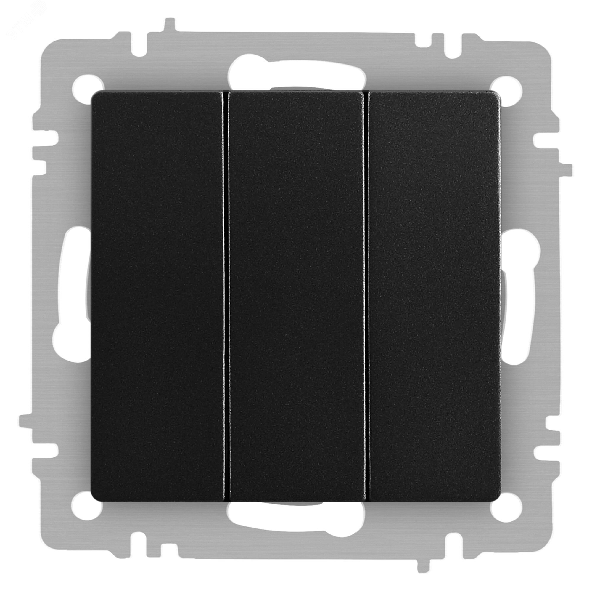 Изображение товара Выключатель трехклавишный серии Intro Accent антрацит 10А 250В скрытой установки