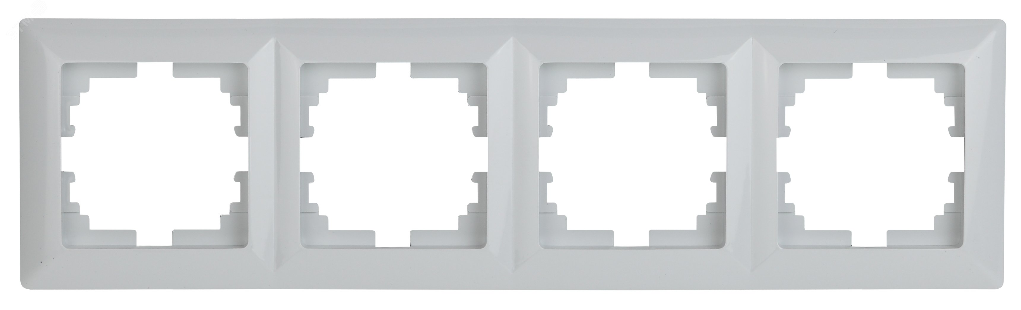 Изображение товара Рамка для розеток и выключателей 4 поста белый пластик Intro Solo 4-504-01 (шт)