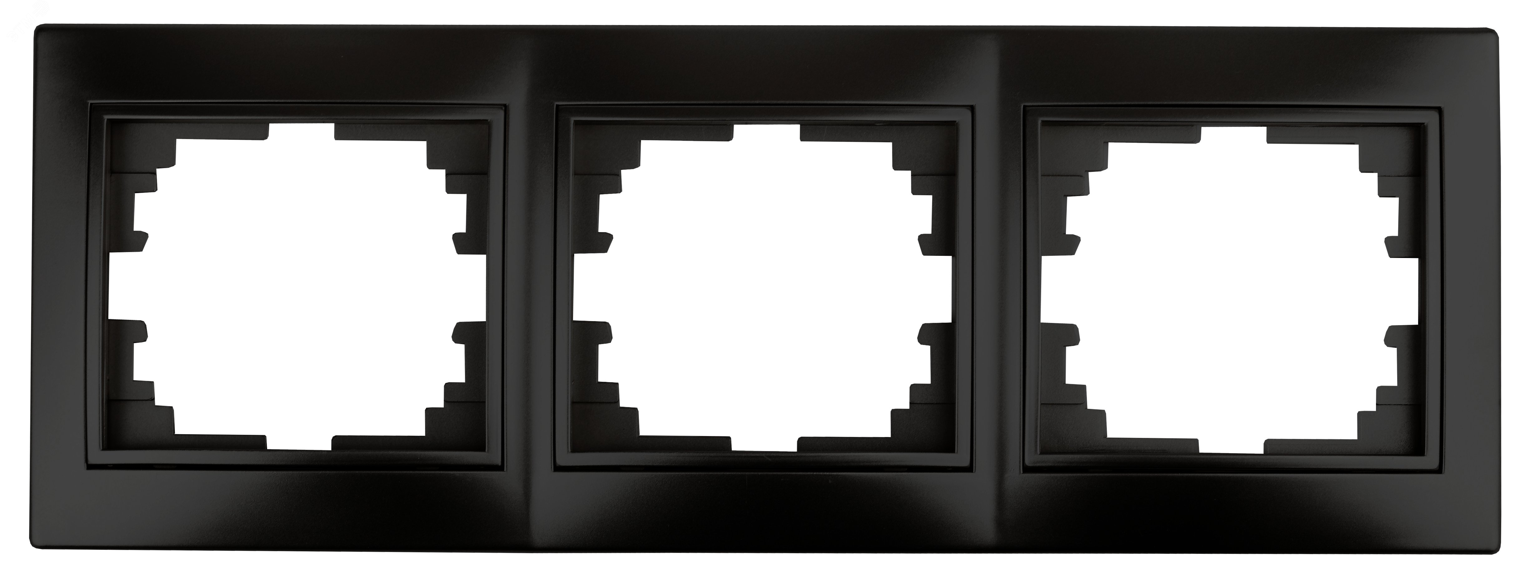 Изображение товара Рамка для розеток и выключателей Intro Plano 3 поста антрацит горизонтальная