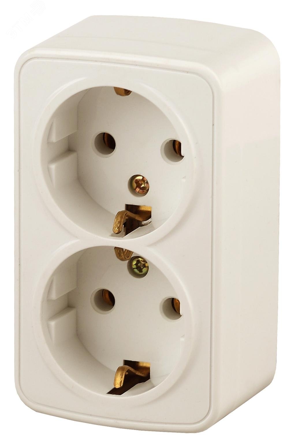 Изображение товара Розетка открытая наружная с заземлением Intro Polo слоновая кость 16А 250В IP20