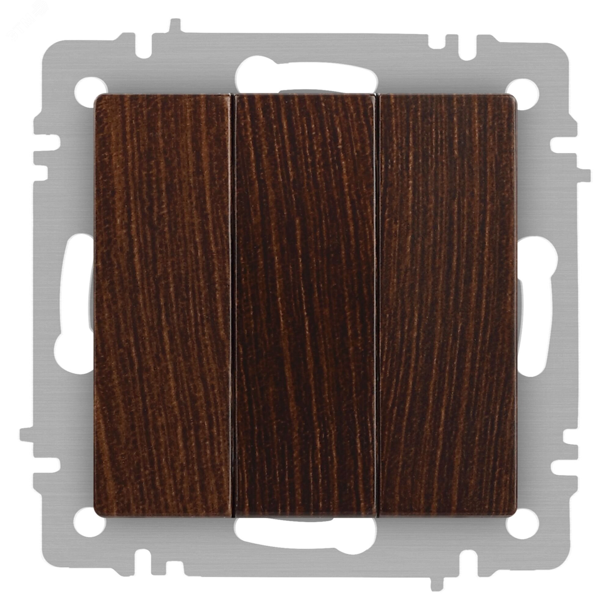 Изображение товара Выключатель трехклавишный в рамку Intro Accent скрытого монтажа 10А 250В цвет венге