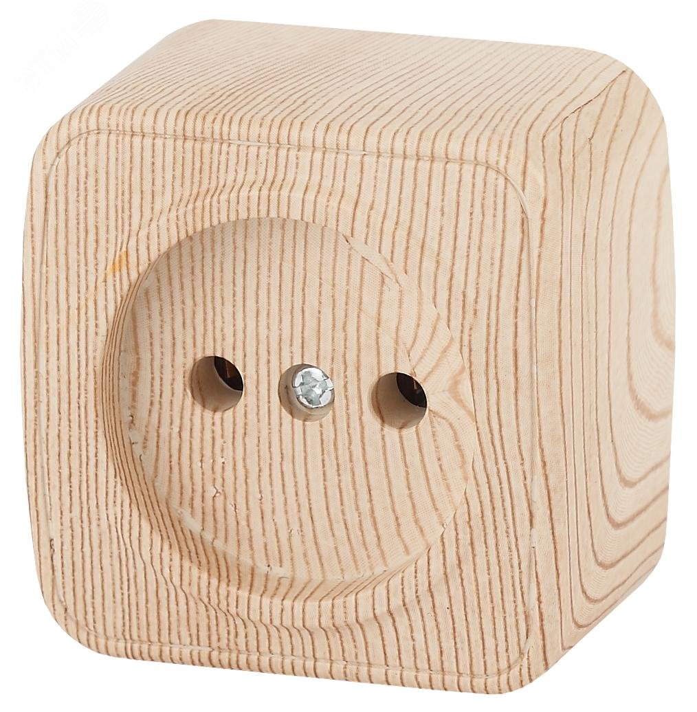 Изображение товара Розетка однофазная наружная (открытой установки) без шторок сосна 16А 250В IP20 винтовые зажимы 3-201-11 Intro Polo (шт)