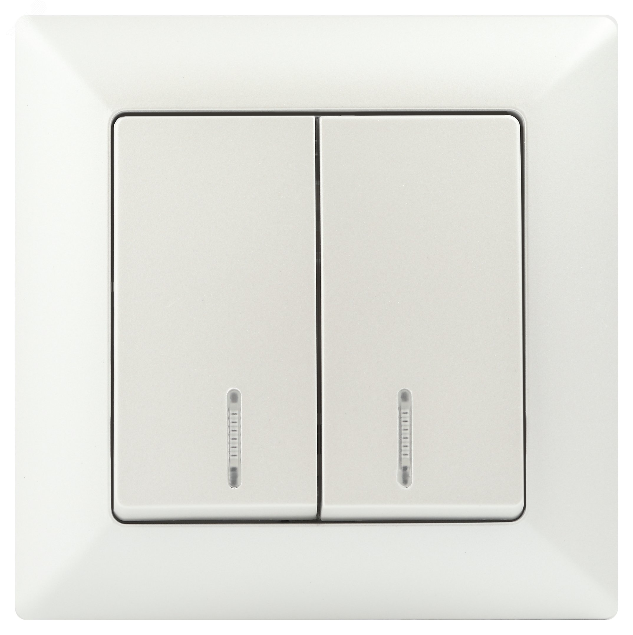 Изображение товара Выключатель двухклавишный скрытого монтажа с подсветкой Intro Solo 4-105-06 10А 220В