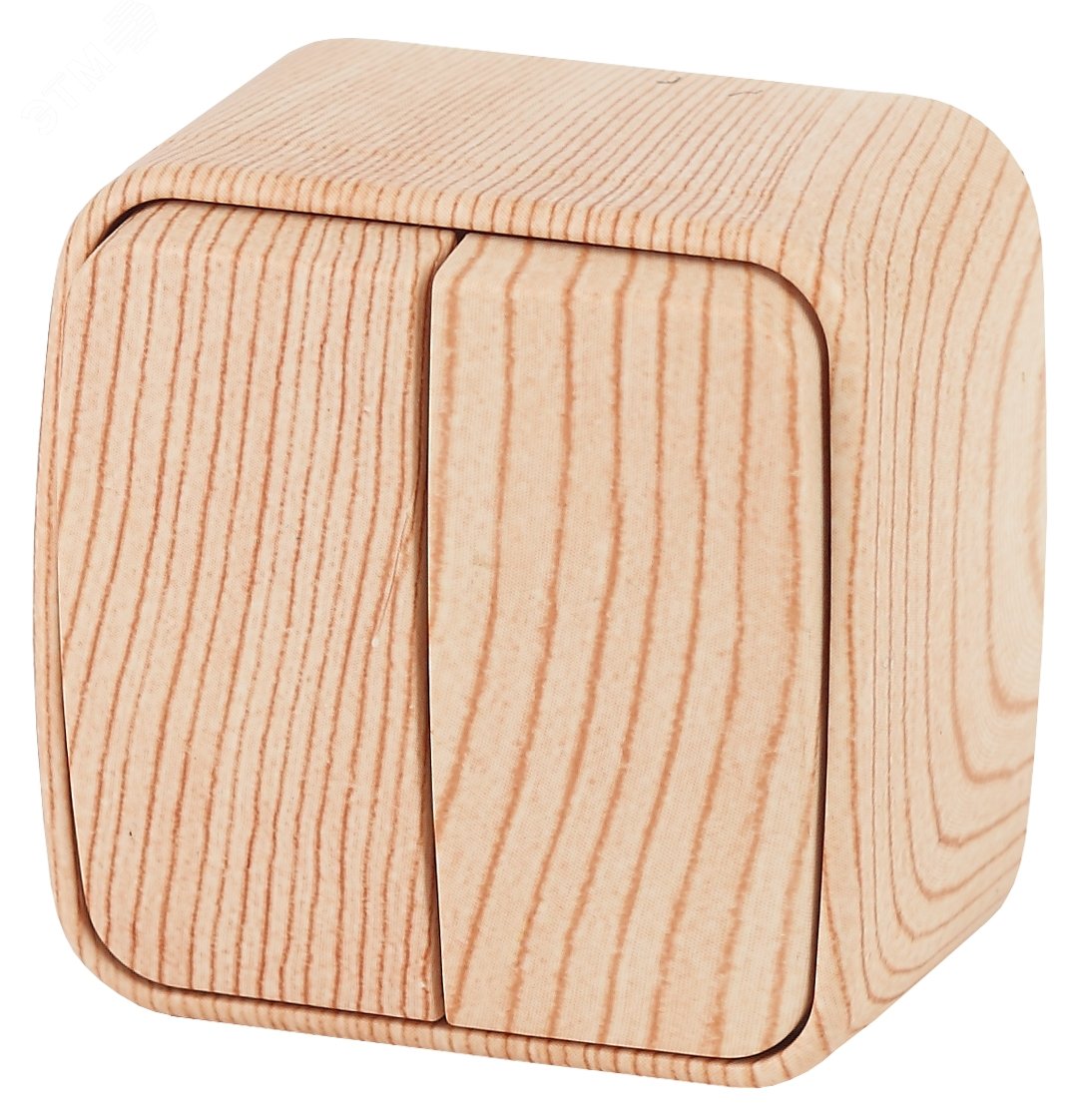 Изображение товара Двухклавишный наружный выключатель серии Intro Polo 10А IP20 сосна