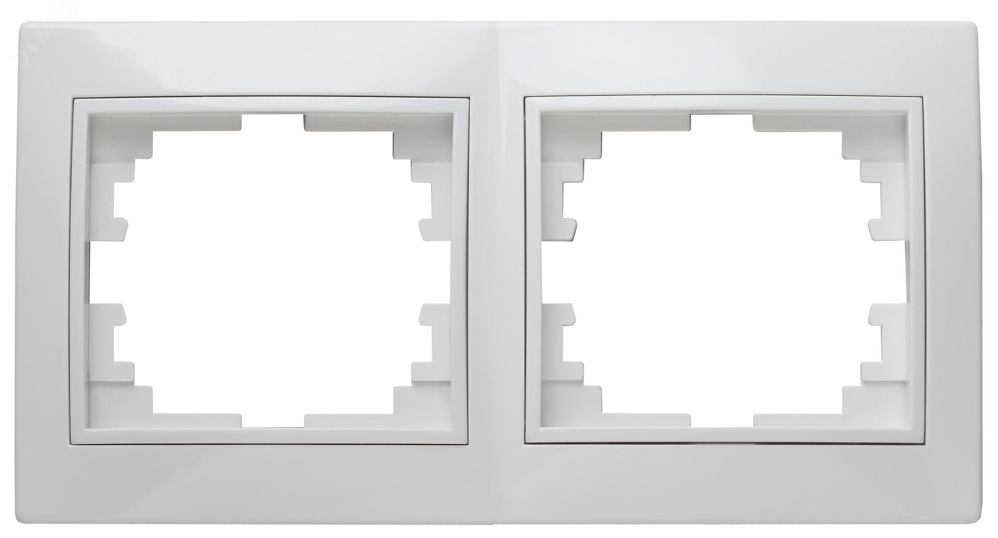 Изображение товара Рамка для розеток и выключателей Intro Plano 1-502-01 2 поста белая