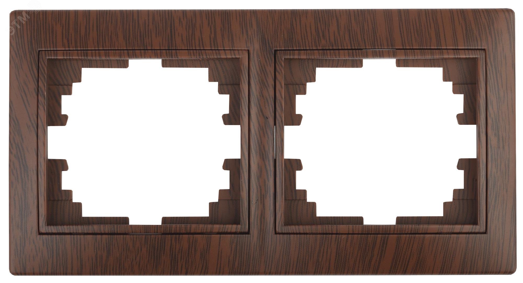 Изображение товара Рамка для розеток и выключателей 2 поста венге Intro Plano 1-502-10