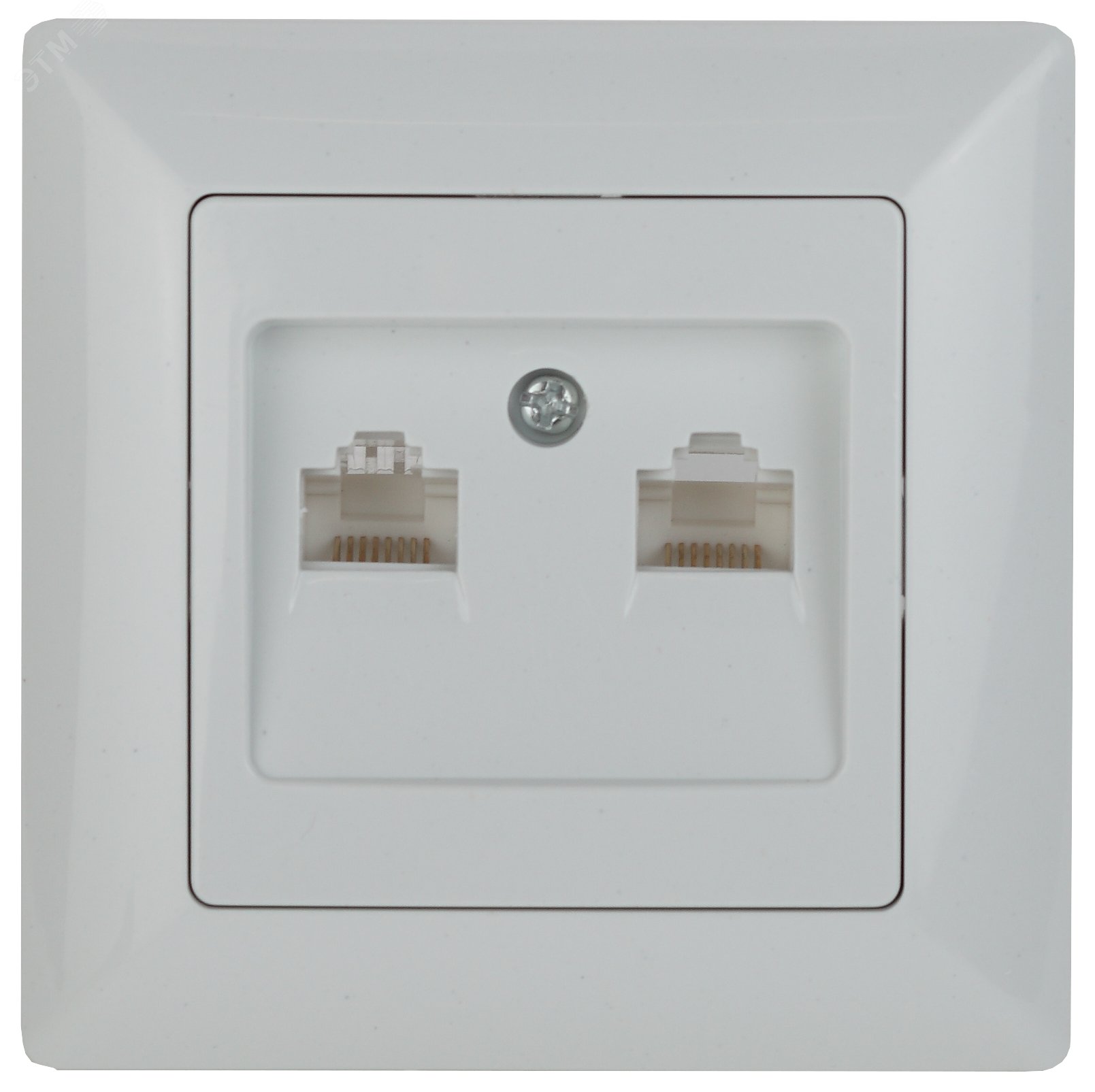 Изображение товара Розетка информационная 2xRJ45 серия Solo для скрытого монтажа белая