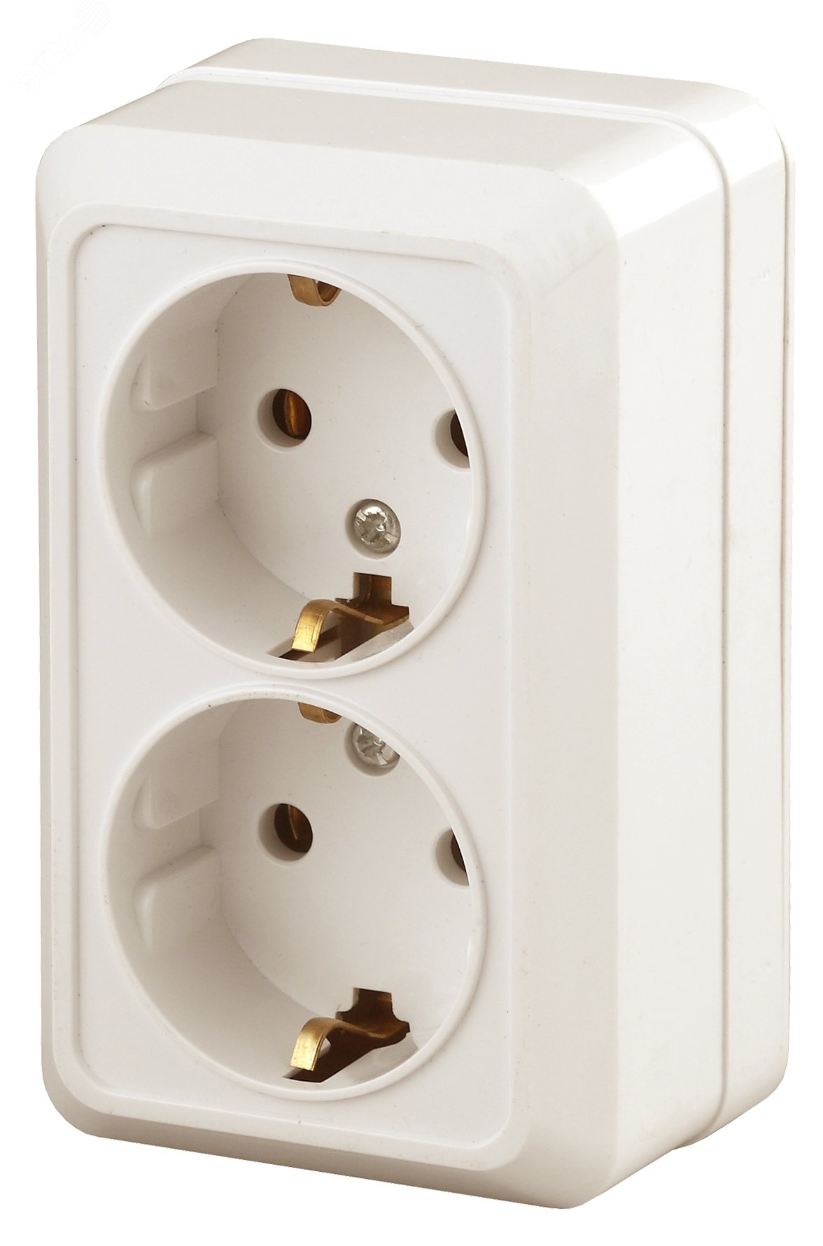 Изображение товара Розетка наружная однофазная с заземлением IP20 16А 250В слоновая кость Intro Quadro