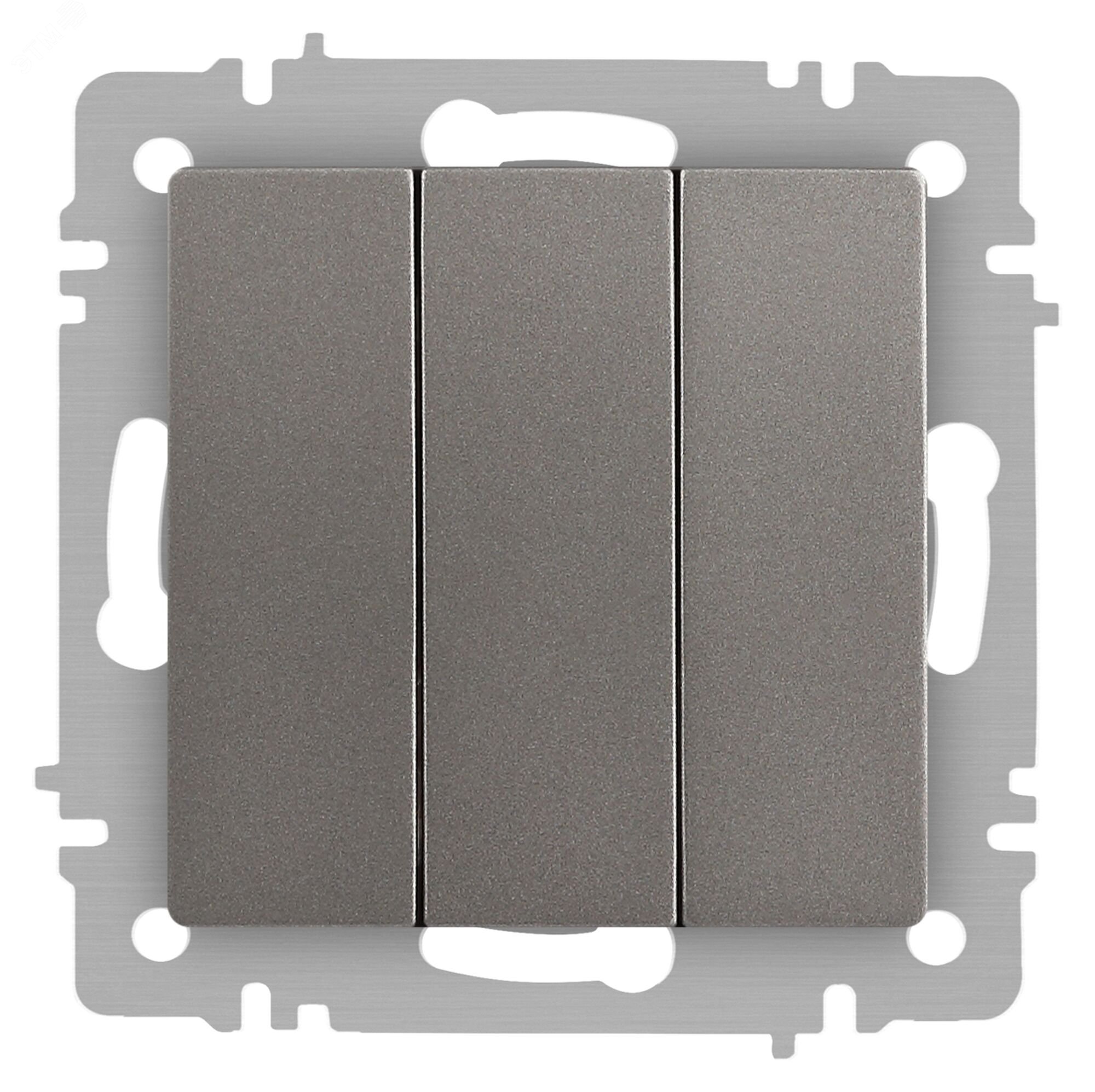 Изображение товара Трехклавишный выключатель серии Intro Accent скрытого монтажа титан 250В 10А