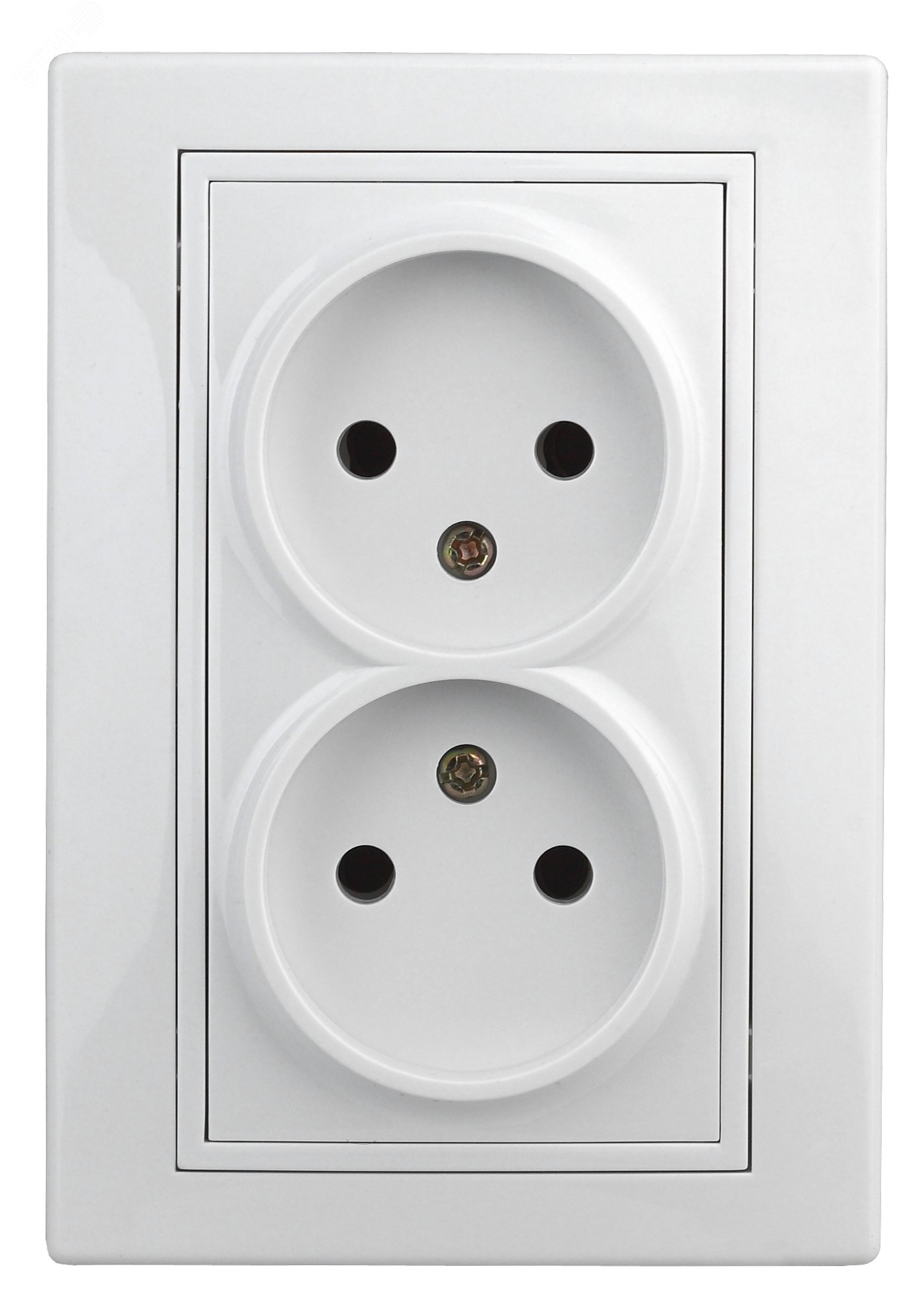 Изображение товара Розетка однофазная скрытого монтажа белая двойная 16А IP20 Intro Plano 1-204-01