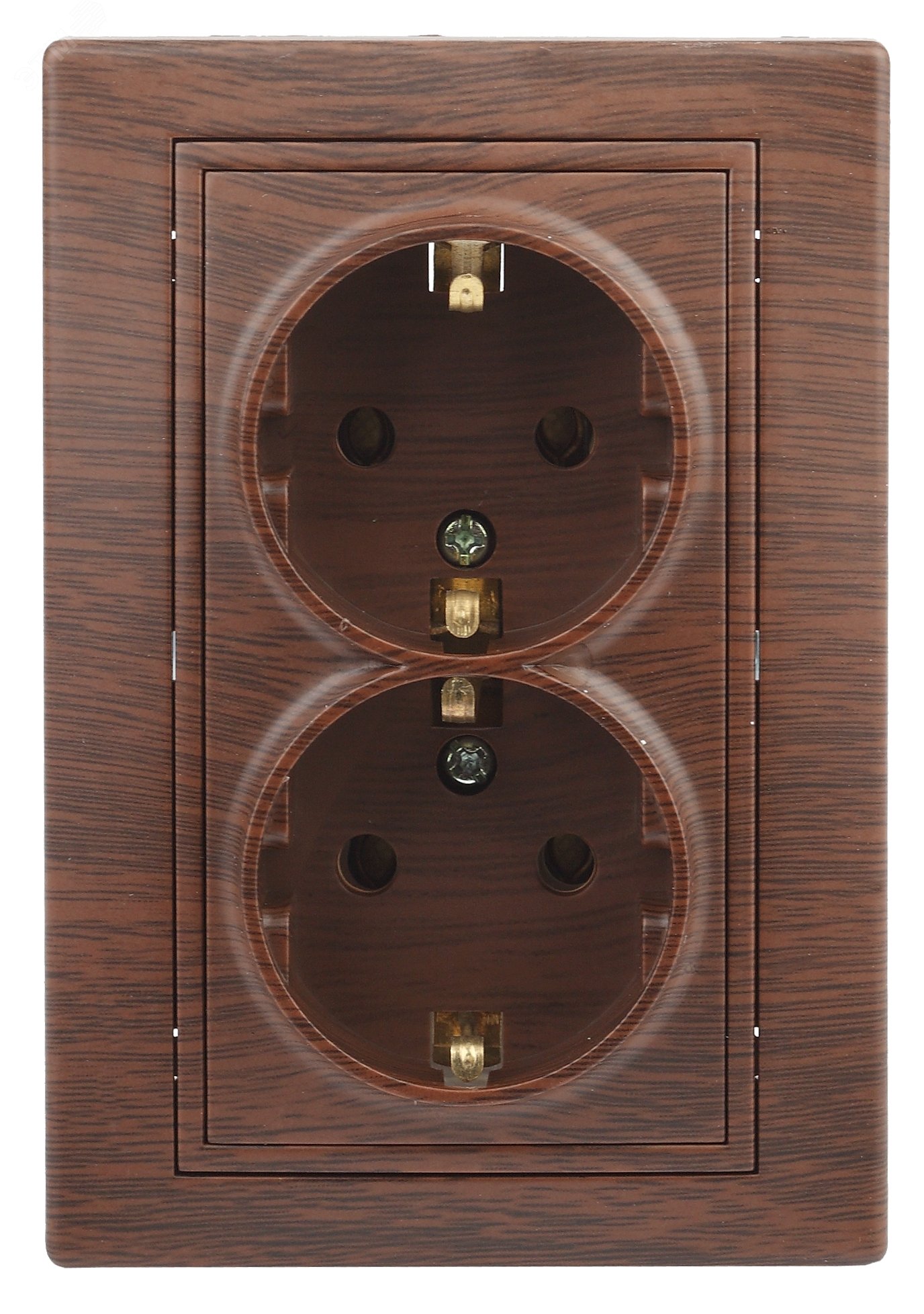 Изображение товара Розетка однофазная двойная скрытого монтажа Intro Plano 16А IP20 венге