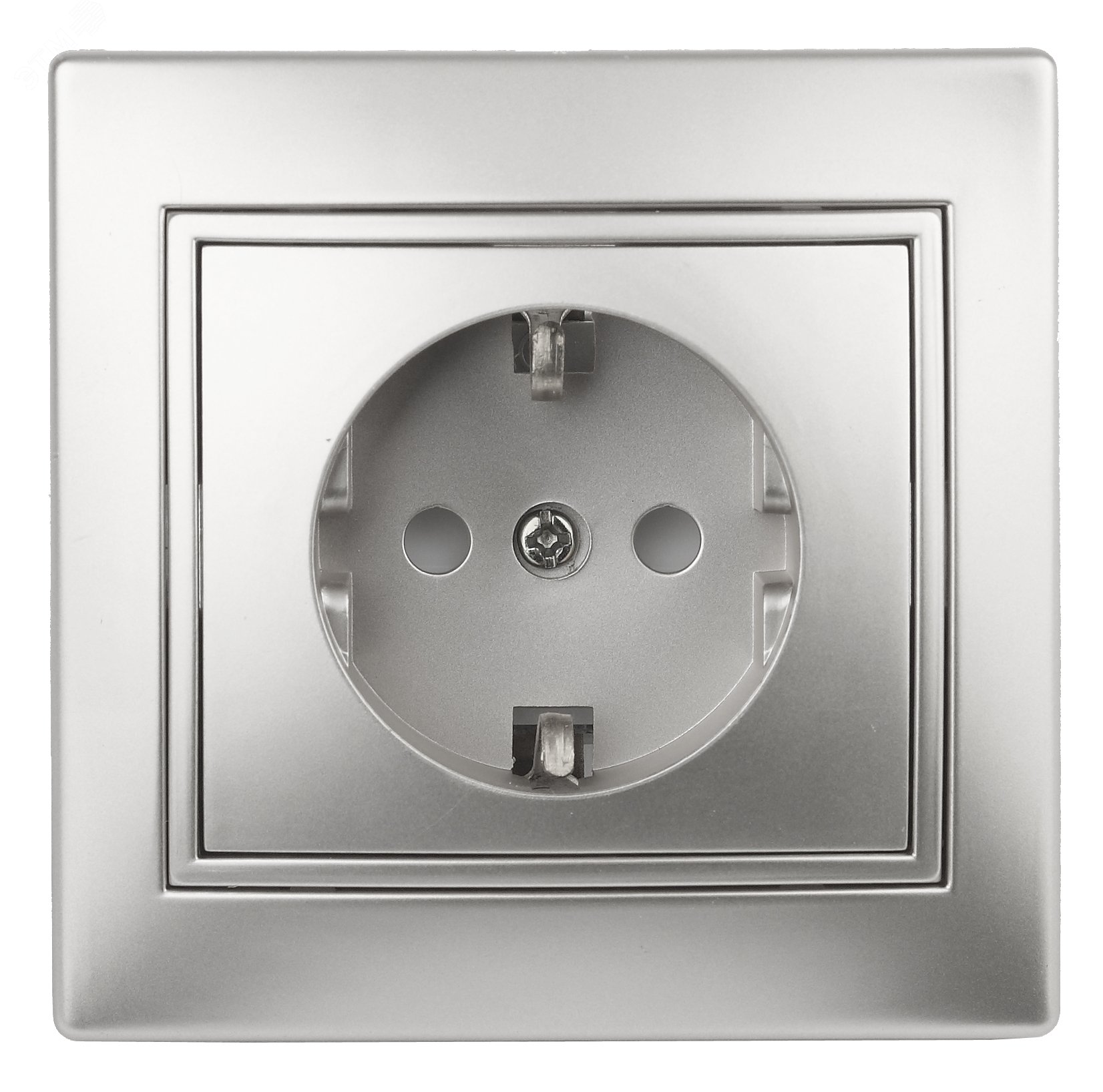 Изображение товара Розетка скрытого монтажа Intro Plano 1-202-03 с заземлением IP20 алюминий