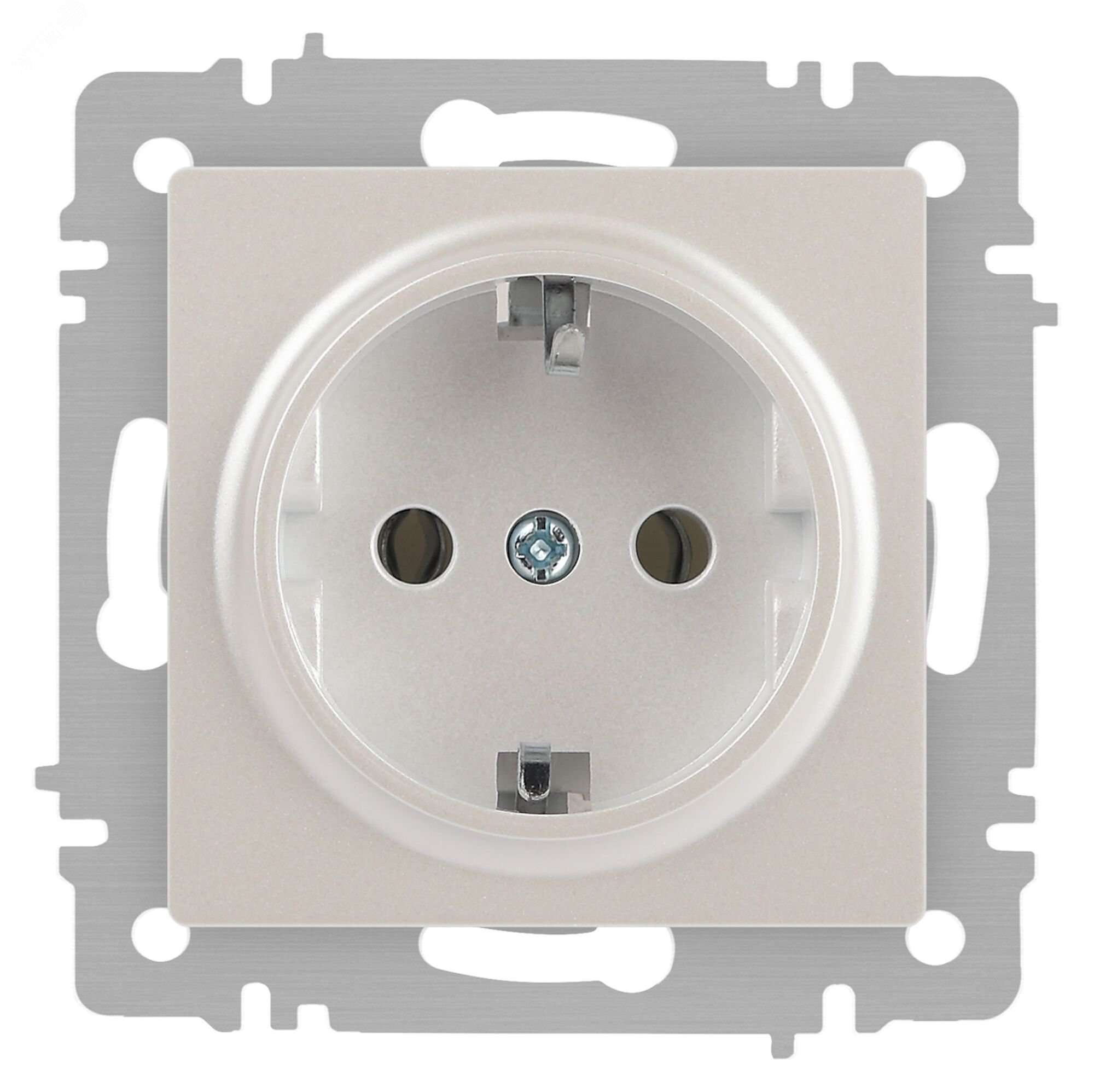 Изображение товара Розетка однофазная скрытого монтажа с заземлением IP20 перламутр 16А 250В Intro Accent