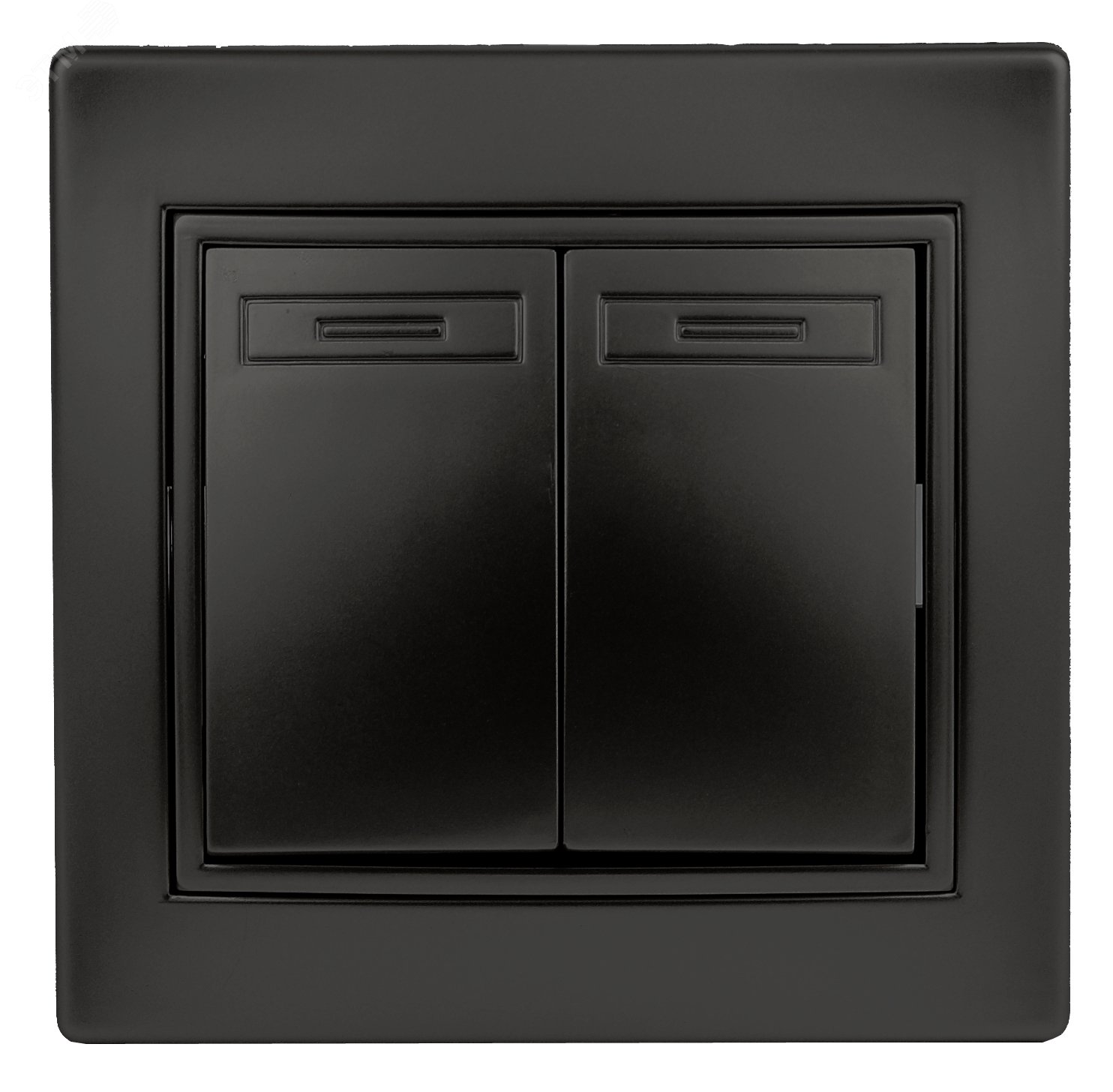 Изображение товара Выключатель двухклавишный в рамке скрытого монтажа антрацит Intro Plano 10А 250В