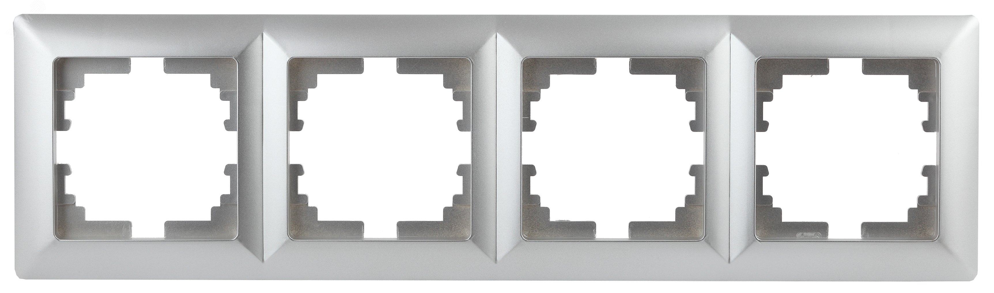 Изображение товара Рамка для розеток и выключателей 4 поста алюминий пластик Intro Solo 4-504-03 (шт)