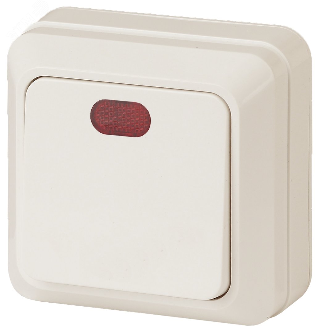 Изображение товара Выключатель одноклавишный с подсветкой Intro Quadro 2-102-02 10А IP20 слоновая кость