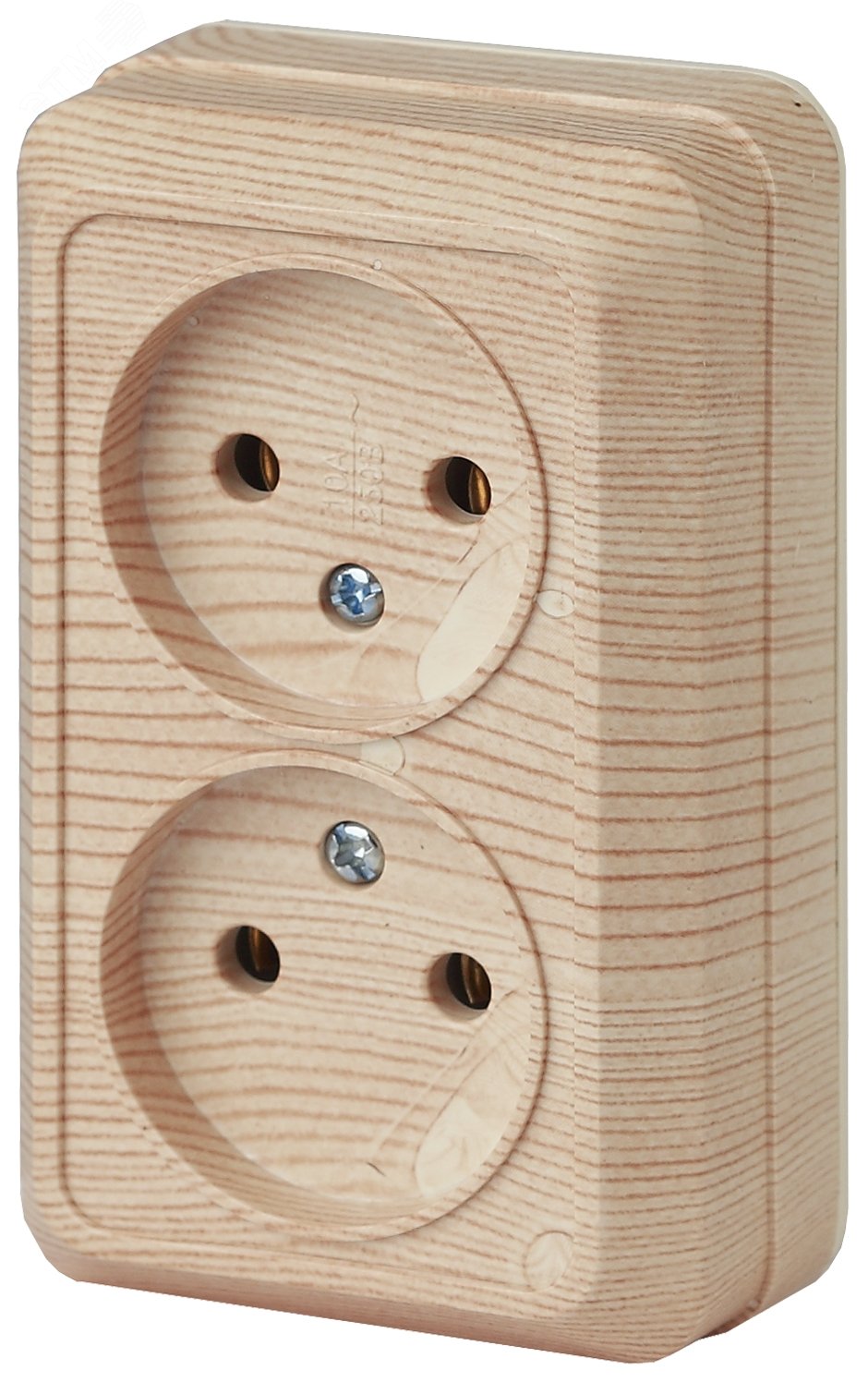 Изображение товара Розетка наружная однофазная IP20 16А 250В серия Intro Quadro сосна