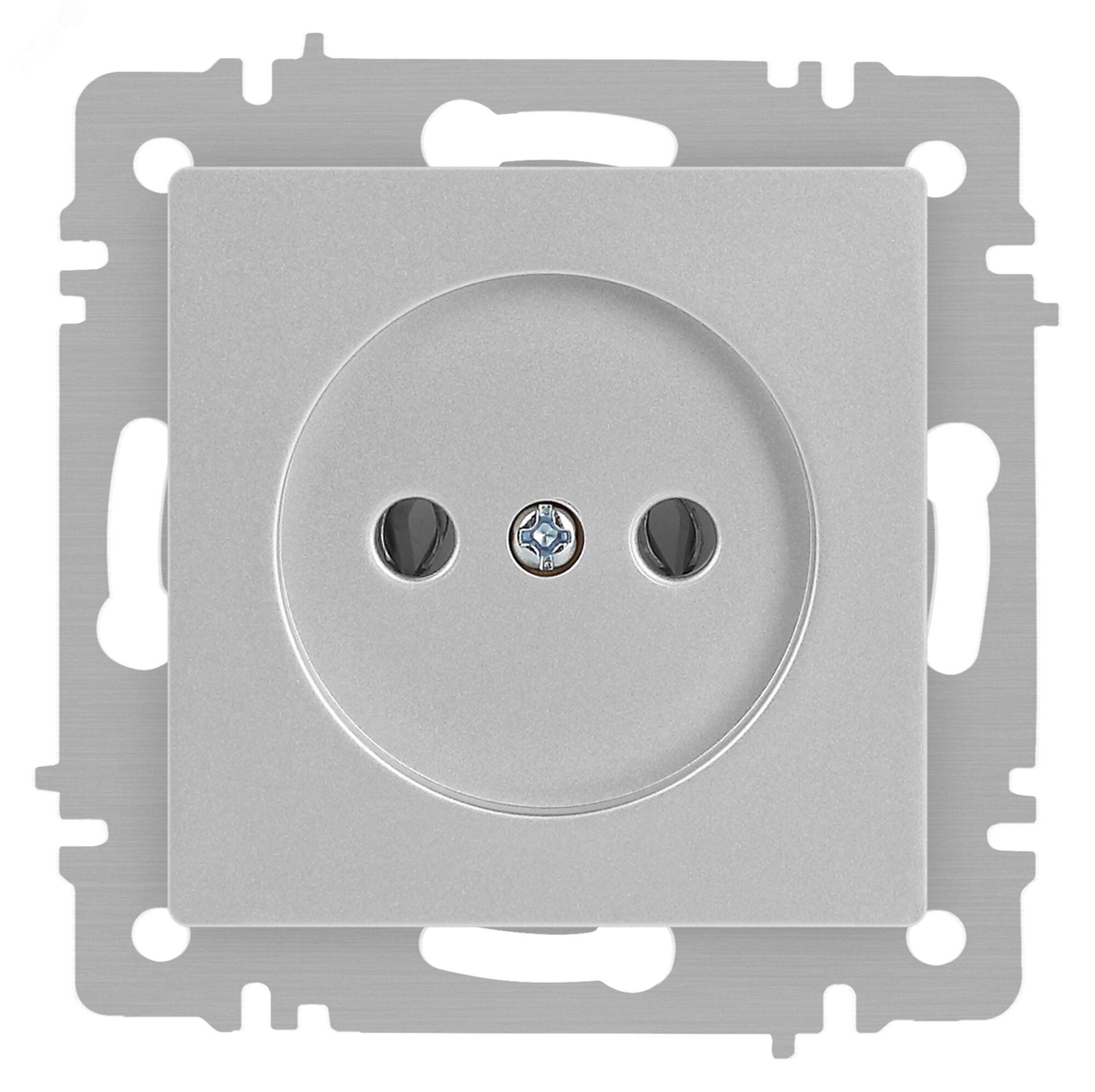 Изображение товара Розетка однофазная скрытого монтажа, в рамку без шторок алюминий 16А 250В IP20 винтовые зажимы 6-201-03 Intro Accent (шт)