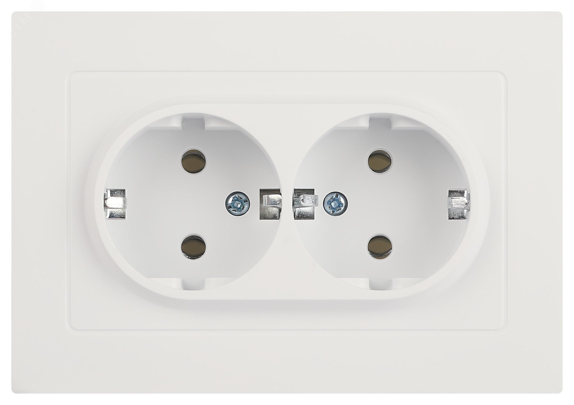 Изображение товара Розетка однофазная двойная скрытого монтажа Intro Accent 16А IP20 белый матовый