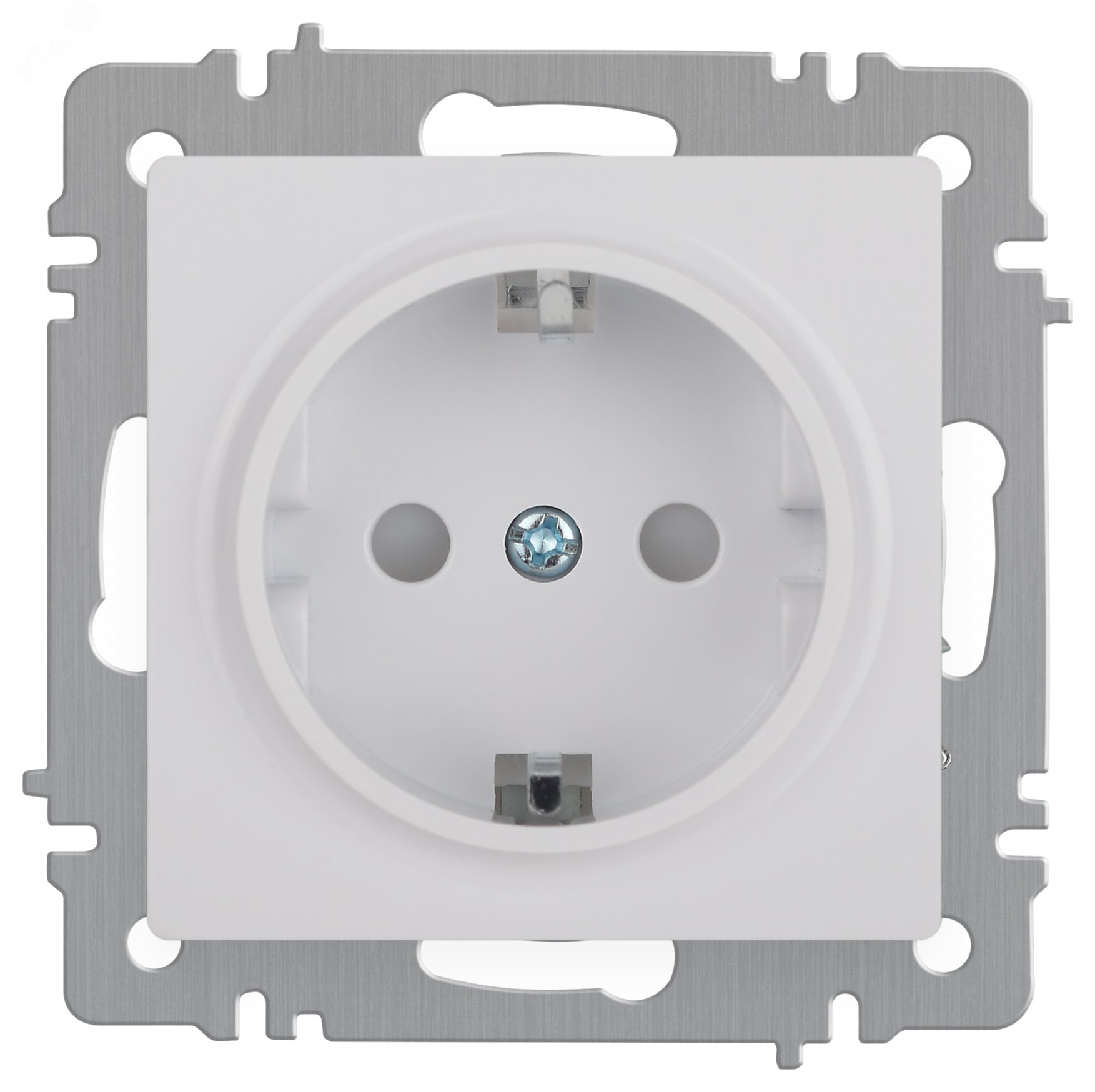 Изображение товара Розетка однофазная скрытого монтажа с заземлением и шторками Intro Accent 16А 250В IP20 белая