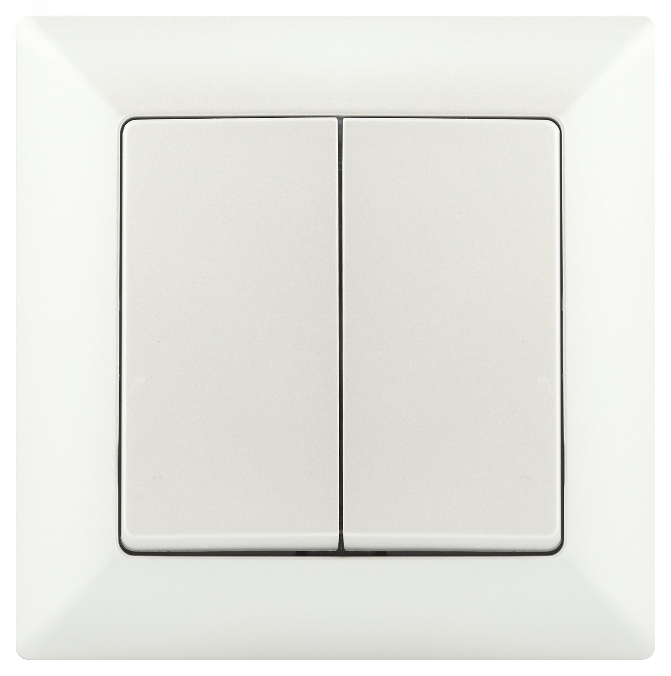 Изображение товара Выключатель двухклавишный скрытого монтажа перламутр 10А 250В Intro Solo 4-104-06 (шт)