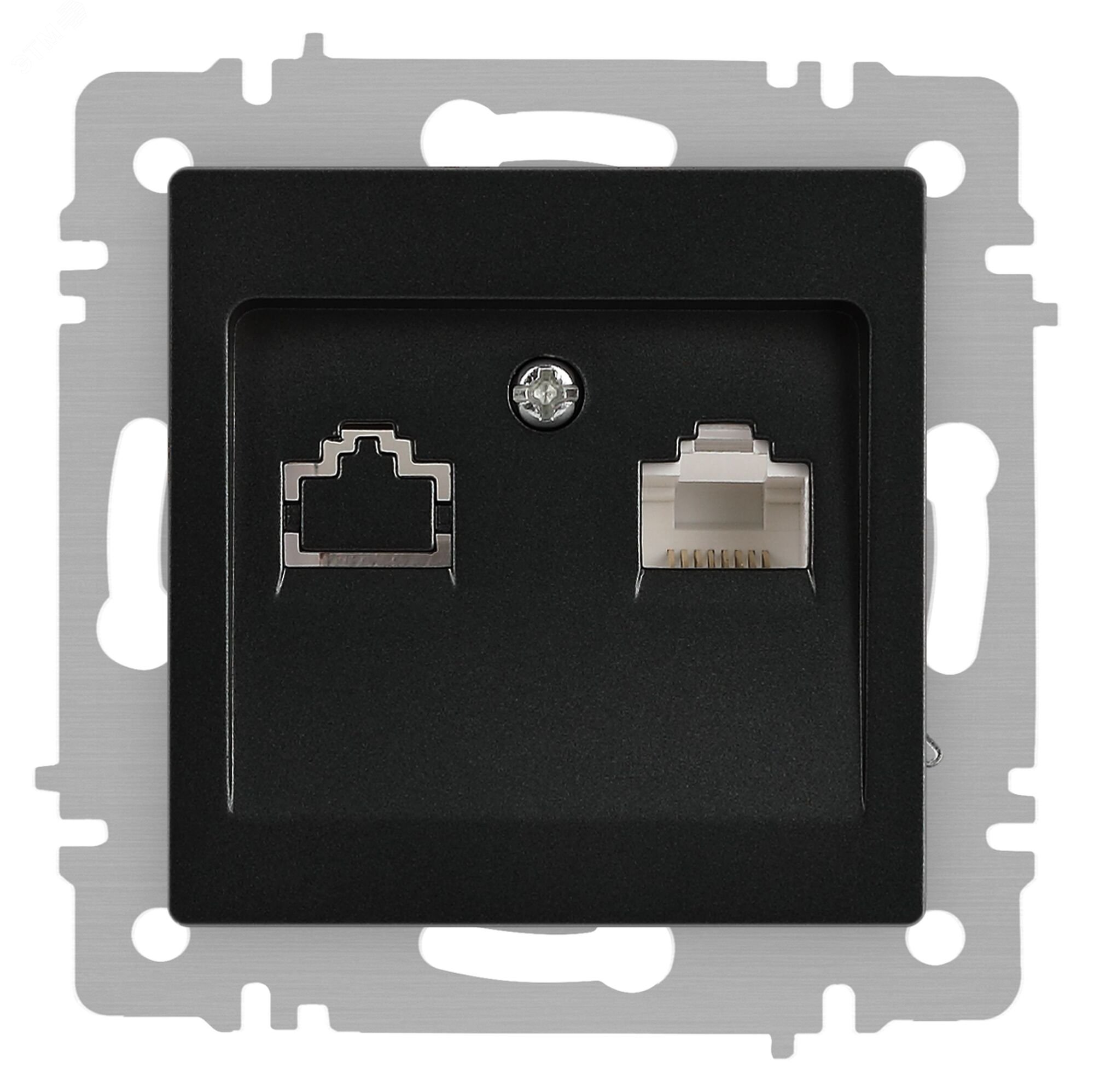 Изображение товара Розетка информационная RJ45 серии Intro Accent антрацит IP20 скрытая монтаж