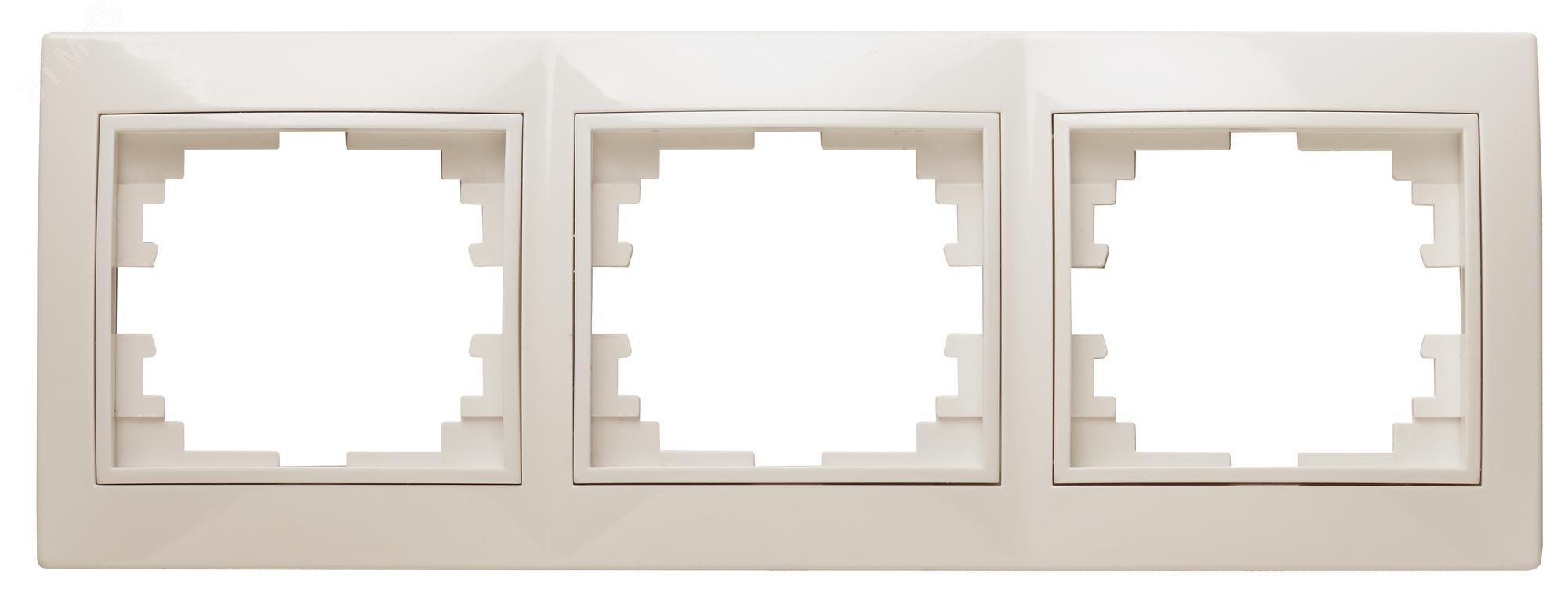 Изображение товара Рамка для розеток и выключателей Intro Plano 1-503-02 слоновая кость 3 поста пластик