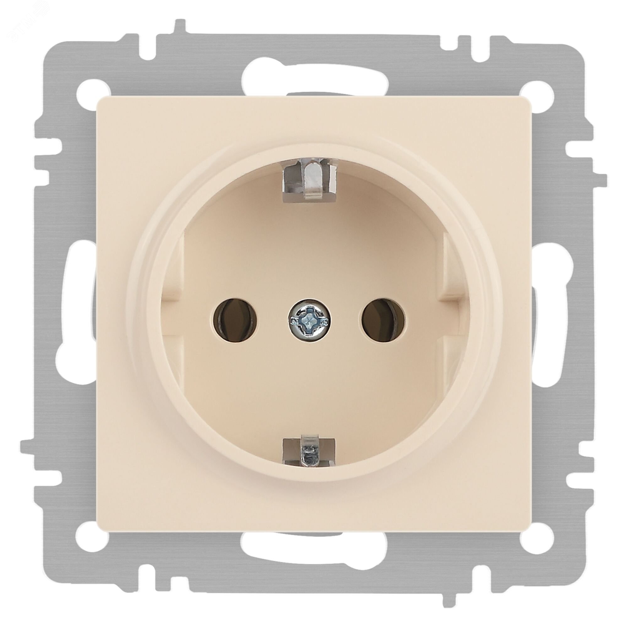 Изображение товара Розетка однофазная скрытого монтажа, в рамку с заземлением без шторок слоновая кость 16А 250В IP20 винтовые зажимы 6-202-02 Intro Accent (шт)