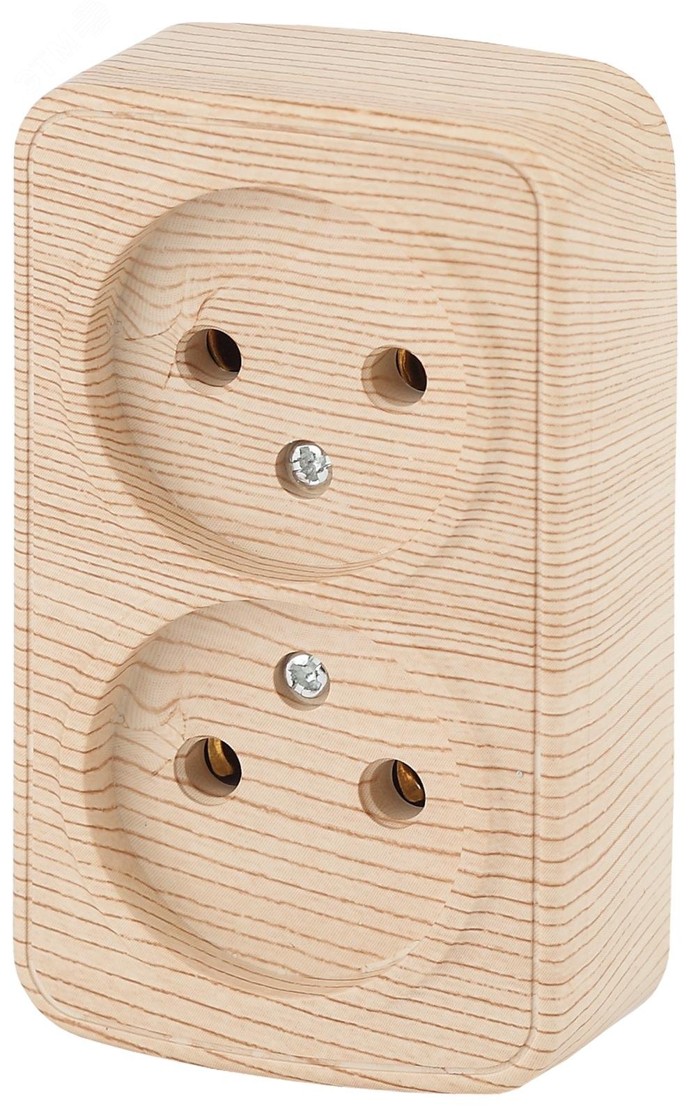 Изображение товара Розетка однофазная наружная (открытой установки) без шторок сосна 16А 250В IP20 винтовые зажимы 3-203-11 Intro Polo (шт)