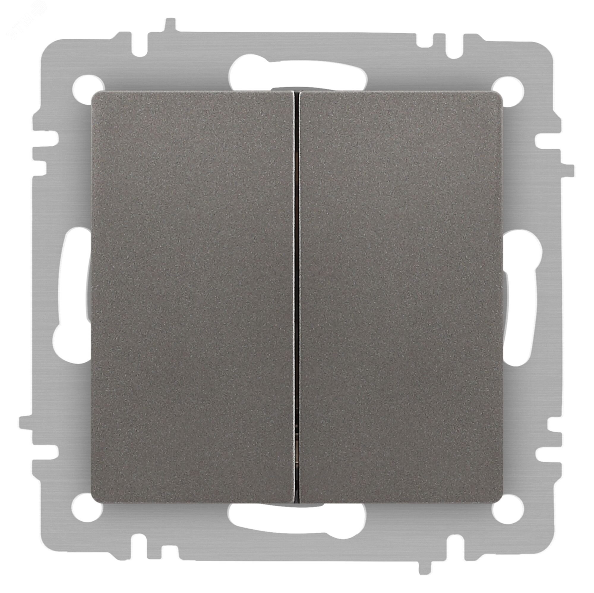 Изображение товара Переключатель Intro Accent 6-107-09 двойной 10А IP20 титан скрытый монтаж