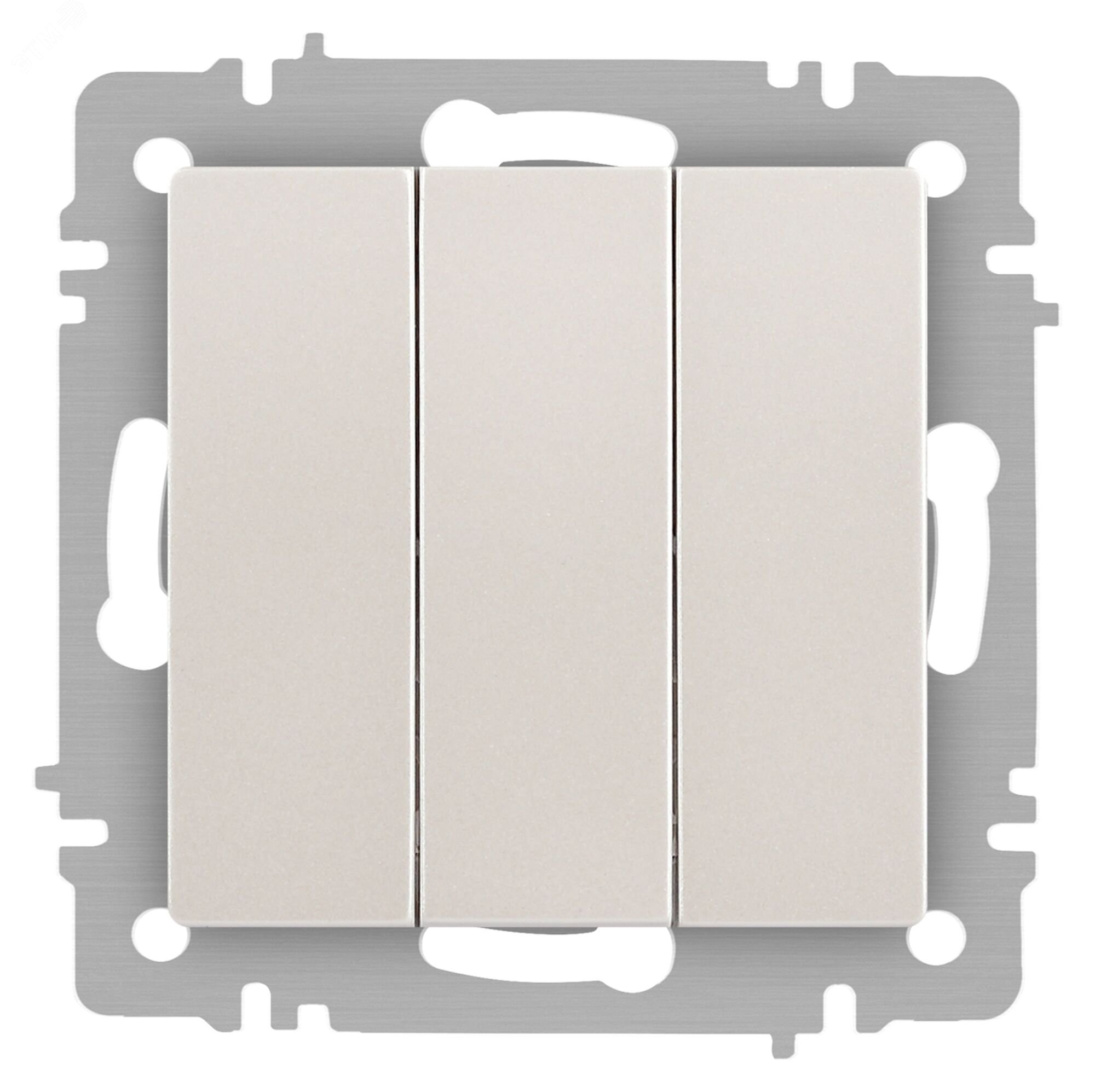 Изображение товара Выключатель трехклавишный в рамку скрытой установки перламутр 10А 250В Intro Accent 6-106-06