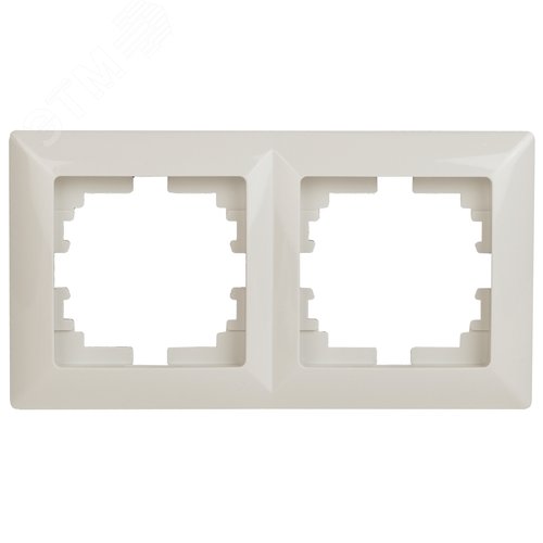 Изображение товара Рамка для розеток и выключателей 2 поста слоновая кость пластик Intro Solo 4-502-02 (шт)