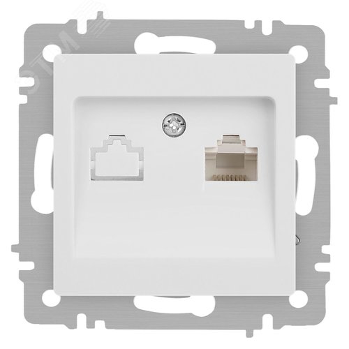 Изображение товара Розетка Intro Accent 6-303-01М информационная RJ45, IP20, СУ, белый матовый (шт)