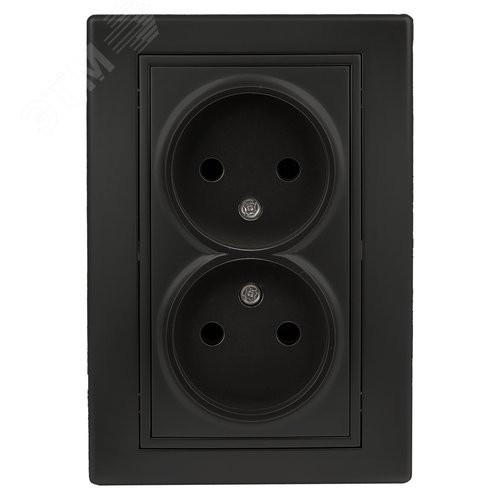 Изображение товара Розетка однофазная скрытого монтажа, в рамку без шторок антрацит 16А 250В IP20 1-204-05 Intro Plano (шт)