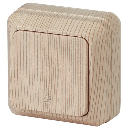 Изображение товара Переключатель Intro Quadro 2-103-11 одноклавишный 10А-250В, IP20, ОУ, сосна (шт)