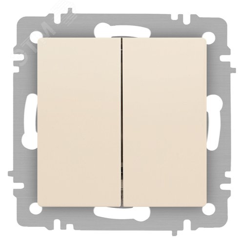 Изображение товара Переключатель Intro Accent 6-107-02 двойной, 10А-250В, IP20, СУ, AL/CU, слоновая кость (шт)