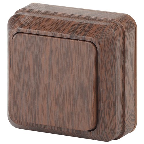 Изображение товара Выключатель одноклавишный наружный (открытой установки) венге 10А 250В Intro Quadro 2-101-10 (шт)