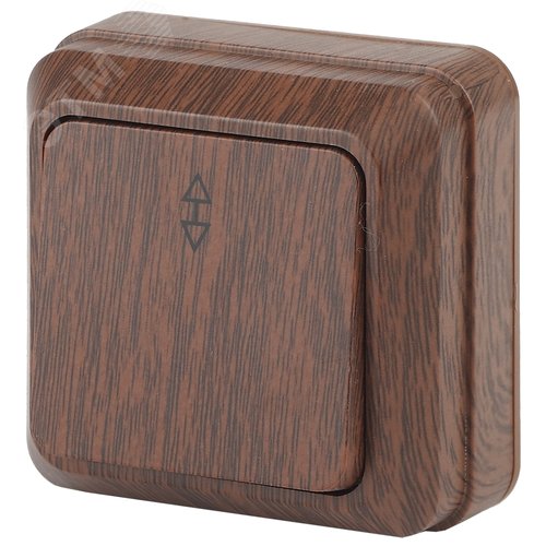 Изображение товара Переключатель Intro Quadro 2-103-10 одноклавишный 10А-250В, IP20, ОУ, венге (шт)