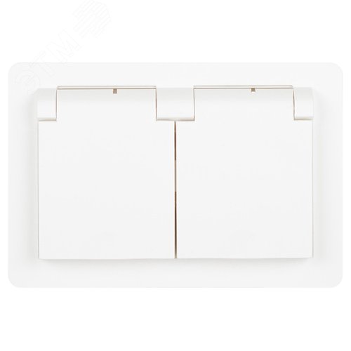 Изображение товара Розетка однофазная скрытого монтажа, в рамку с заземлением со шторками белый с крышкой 16А 250В IP44 7-210-01 Intro Style (шт)