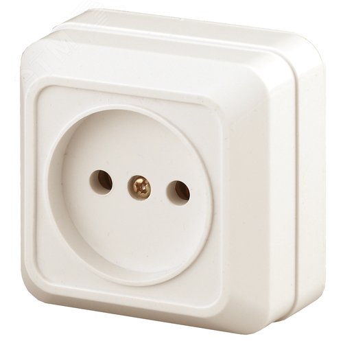 Изображение товара Розетка однофазная наружная (открытой установки) без шторок слоновая кость 16А 250В IP20 2-201-02 Intro Quadro (шт)